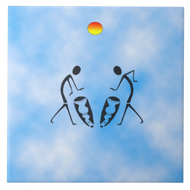 Silhouette Dancers Celebration Fliese (Vorderseite)