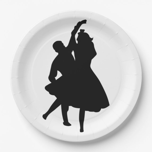 SILHOUETTE DANCERS PAPPTELLER (Vorderseite)