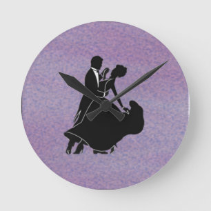 Silhouette Dancers Runde Wanduhr