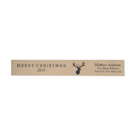 Silhouette Deer Christmas Wraparound Address Label