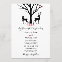 Silhouette Deer Couple Winter Liebe Hochzeit