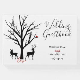 Silhouette Deer Couple Winter Liebe Hochzeit Gästebuch