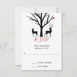 Silhouette Deer Couple Winter Liebe Hochzeit RSVP Karte