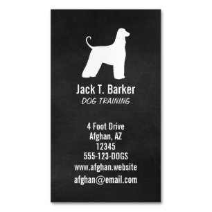 Silhouette der afghanischen Hunde Magnetische Visitenkarte