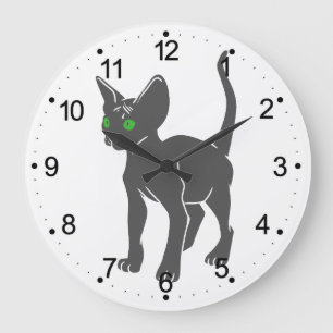 Silhouette der ägyptischen Katze - Wählen Sie die  Große Wanduhr
