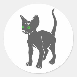 Silhouette der ägyptischen Katze - Wählen Sie die Runder Aufkleber