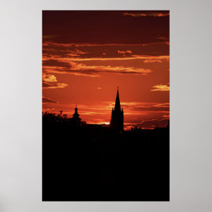 Silhouette der Altstadt Sibiu Rumänien Poster