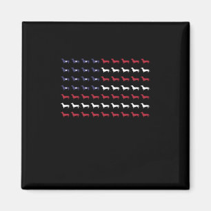 Silhouette der amerikanischen Flagge Dackel 4. Jul Magnet