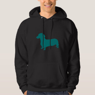 Silhouette der aquamarinen Dackel Hoodie