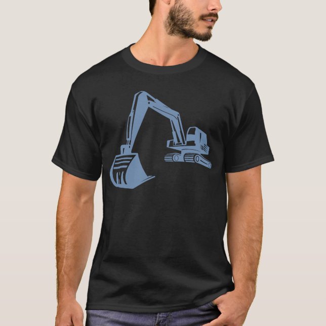 Silhouette der Bagger, präzise Bauweise für Schwer T-Shirt (Vorderseite)