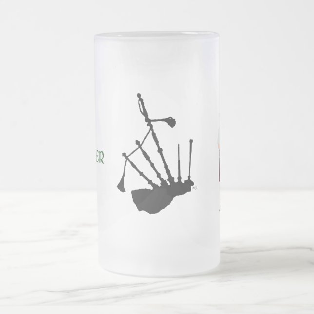 Silhouette der Bagpipe Mattglas Bierglas (Mittel)