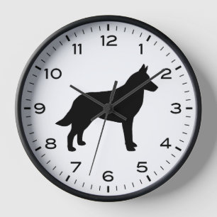 Silhouette der belgischen Malinois-Hunderezucht Uhr
