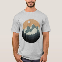 Silhouette der Berg- und Waldlandschaft T-Shirt