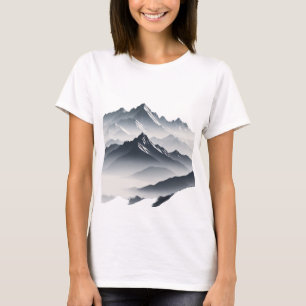 Silhouette der Berggipfel T-Shirt