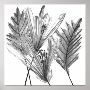 Silhouette der Blume - Grau Poster