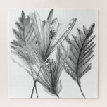 Silhouette der Blume - Grau Puzzle<br><div class="desc">Silhouette I von Melissa Wang. Grünpflanzen in Schwarz-Weiß-Farben.</div>
