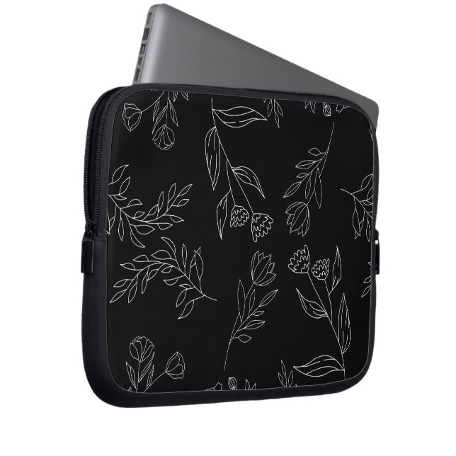 Silhouette der Blume Laptopschutzhülle (Vorne Rechts)