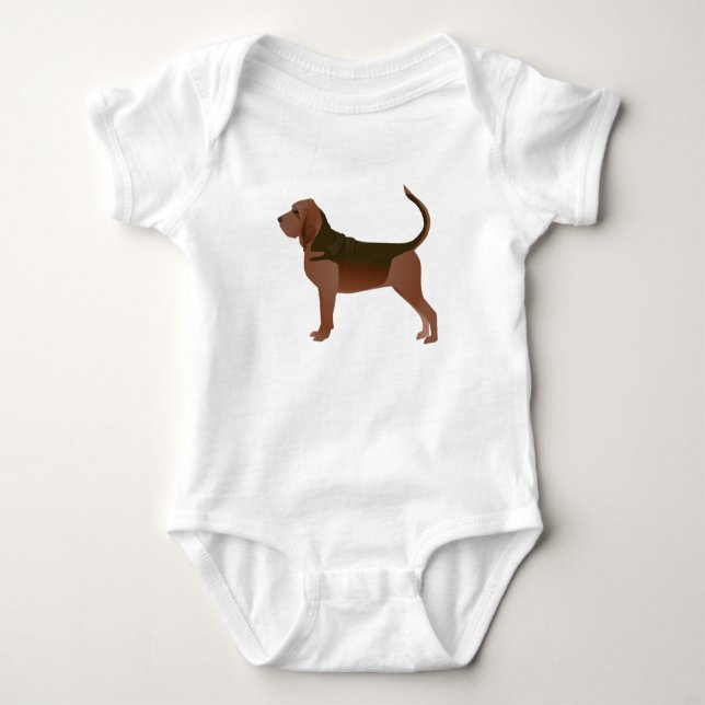 Silhouette der Bluthound-Grundzucht Baby Strampler (Vorderseite)