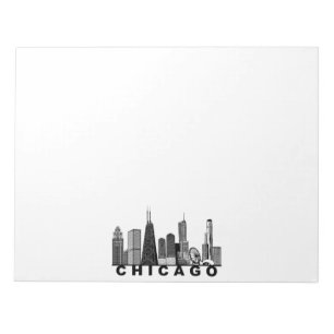 Silhouette der Chicago-Skyline Notizblock