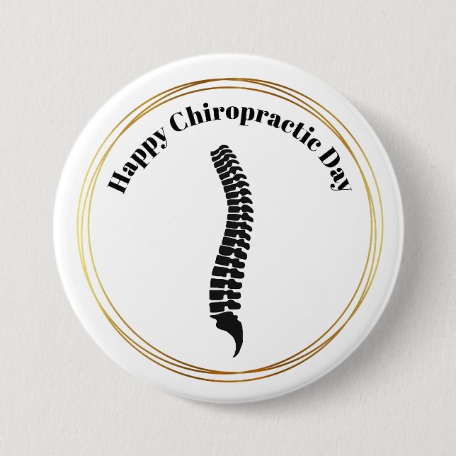 Silhouette der Chiropracie Day Spine Button (Vorderseite)