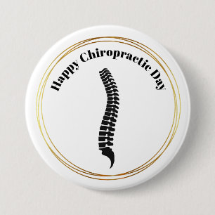 Silhouette der Chiropracie Day Spine Button