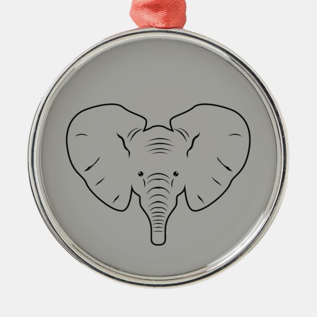 Silhouette der Elefanten Ornament Aus Metall (Vorne)