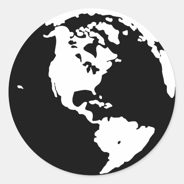 Silhouette der Erde Runder Aufkleber (Vorderseite)