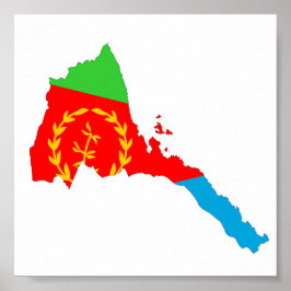 Silhouette der Eritrea-Länderflagge Poster