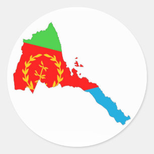 Silhouette der Eritrea-Länderflagge Runder Aufkleber