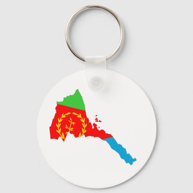 Silhouette der Eritrea-Länderflagge Schlüsselanhänger (Vorderseite)