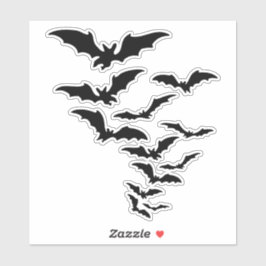 Silhouette der Fledermauskolonie Aufkleber
