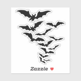 Silhouette der Fledermauskolonie Aufkleber