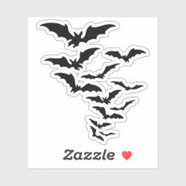 Silhouette der Fledermauskolonie Aufkleber