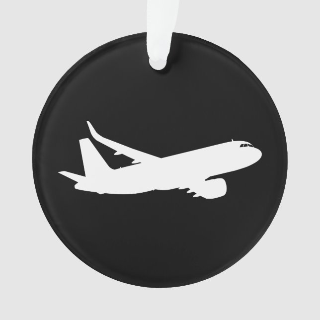 Silhouette der Flugzeugjet-Liner mit schwarzer Dec Ornament (Vorderseite)