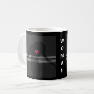 Silhouette der Frau, Blume Hearth & Liebe Kaffeetasse