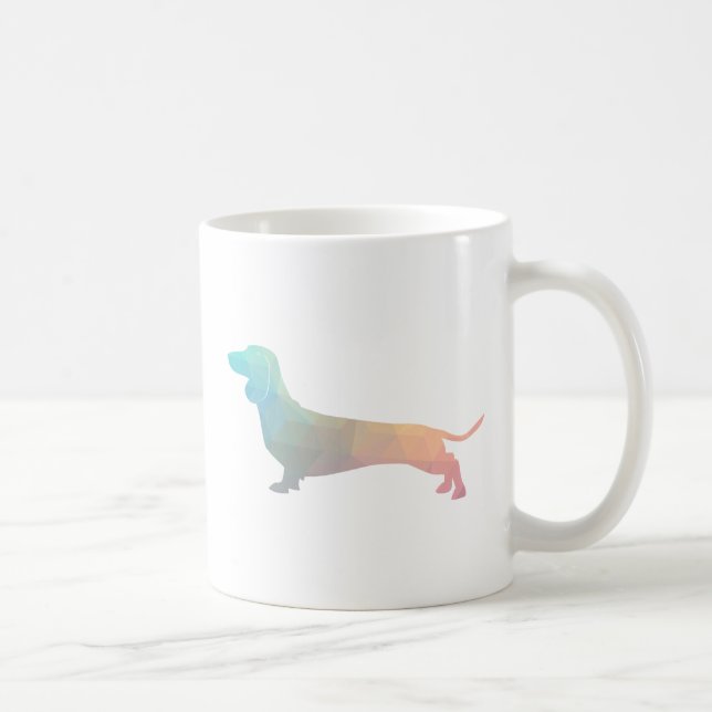 Silhouette der geometrischen Dackel Kaffeetasse (Rechts)