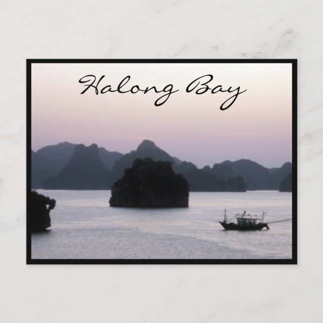 Silhouette der Halong-Bucht Postkarte (Vorderseite)