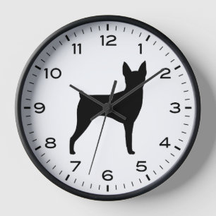 Silhouette der Hunderasse Toy Fox Terrier Uhr