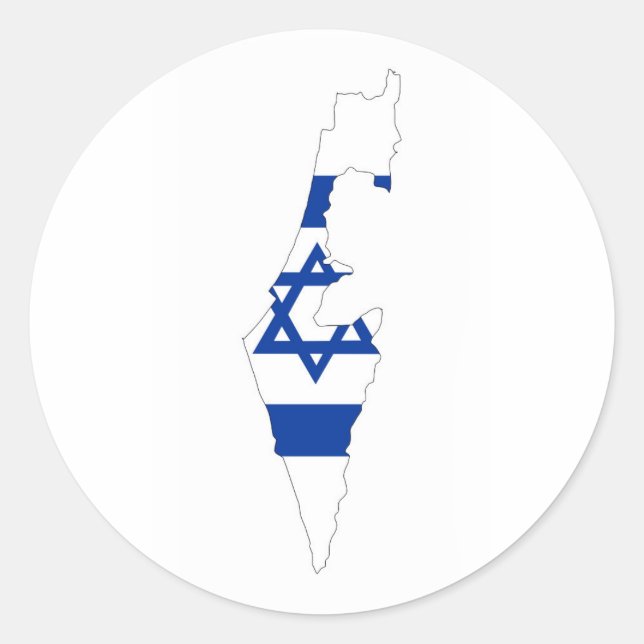Silhouette der israelischen Landesflagge Runder Aufkleber (Vorderseite)