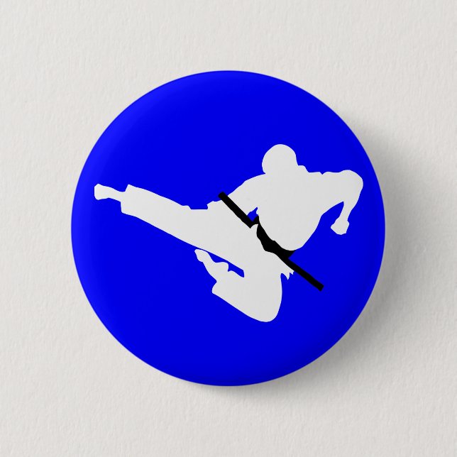 Silhouette der Kampfkünste Button (Vorderseite)