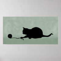 Silhouette der Katze beim Schwarzen Spiel auf Muta