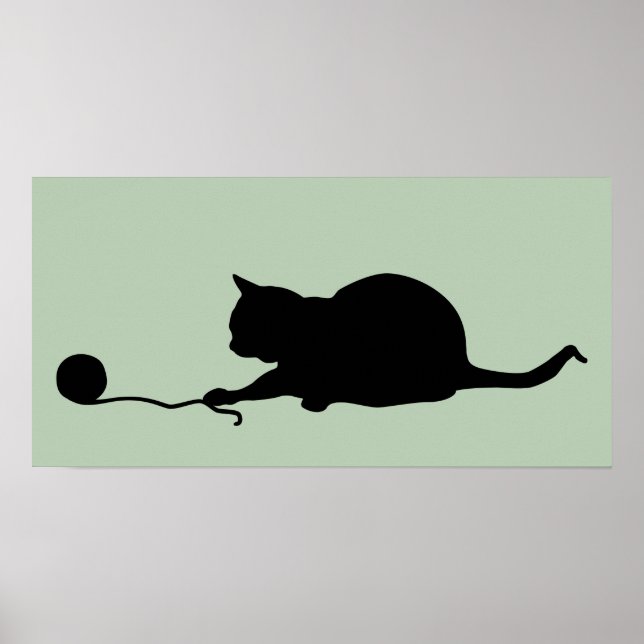 Silhouette der Katze im Spiel Poster (Vorne)
