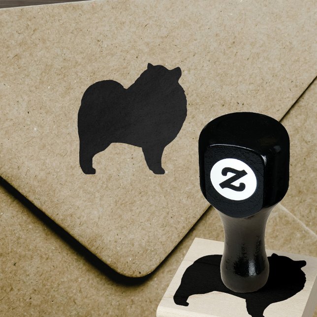 Silhouette der Keeshond-Hunde Gummistempel (Von Creator hochgeladen)