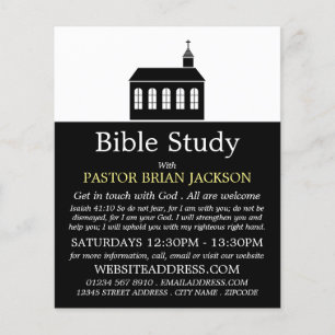 Silhouette der Kirche, Christliche Bibelklasse Flyer