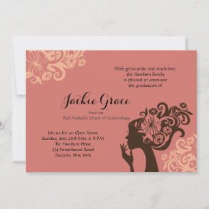 Silhouette der Kosmetologie Abschluss Einladung