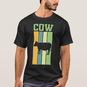 Silhouette der Kuhschatten in Retrofarben T-Shirt