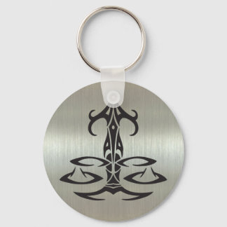 Silhouette der Libra auf den Metallic-Effekt Schlüsselanhänger
