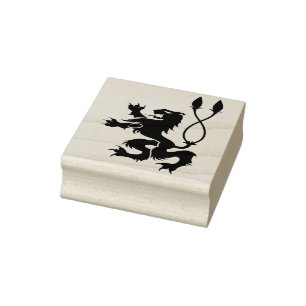 Silhouette der Löwe-Wappenkunde Gummistempel