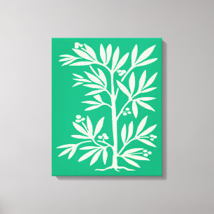 Silhouette der Minimalistischen Abstrakten Pflanze Leinwanddruck