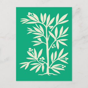 Silhouette der Minimalistischen Abstrakten Pflanze Postkarte